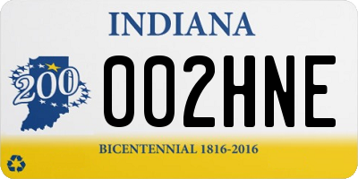 IN license plate 002HNE