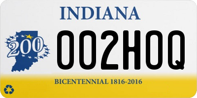 IN license plate 002HOQ