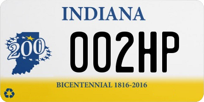 IN license plate 002HP