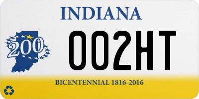 IN license plate 002HT