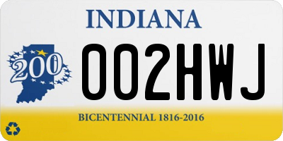 IN license plate 002HWJ
