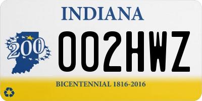 IN license plate 002HWZ
