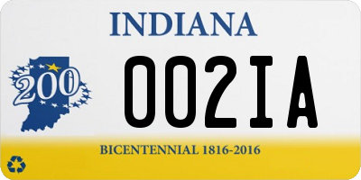 IN license plate 002IA