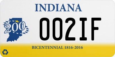 IN license plate 002IF