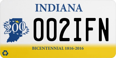IN license plate 002IFN