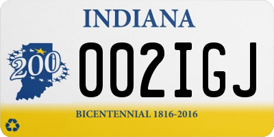 IN license plate 002IGJ
