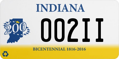 IN license plate 002II