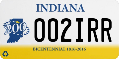 IN license plate 002IRR