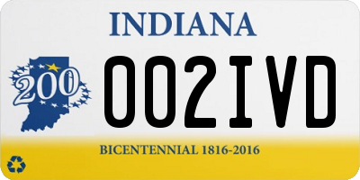 IN license plate 002IVD