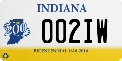 IN license plate 002IW