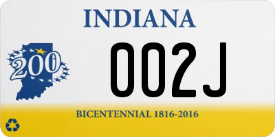 IN license plate 002J