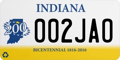 IN license plate 002JAO
