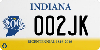 IN license plate 002JK