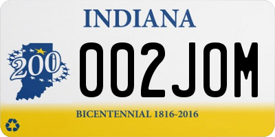 IN license plate 002JOM