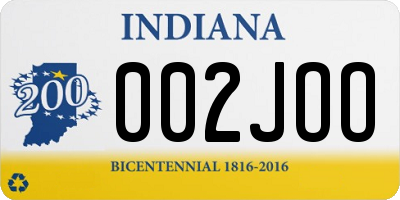 IN license plate 002JOO