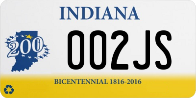 IN license plate 002JS