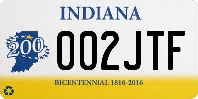 IN license plate 002JTF