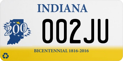 IN license plate 002JU