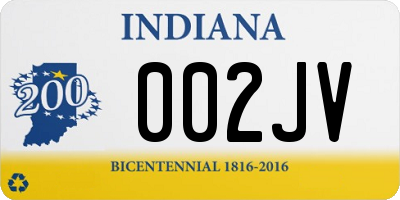 IN license plate 002JV
