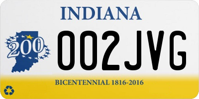 IN license plate 002JVG