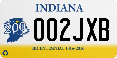 IN license plate 002JXB
