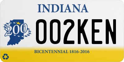 IN license plate 002KEN