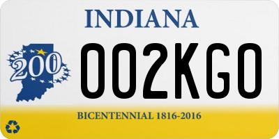 IN license plate 002KGO