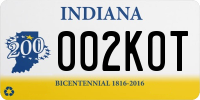 IN license plate 002KOT