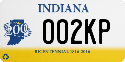IN license plate 002KP