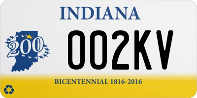 IN license plate 002KV