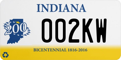 IN license plate 002KW