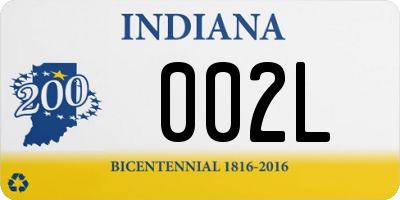 IN license plate 002L