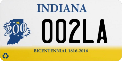 IN license plate 002LA