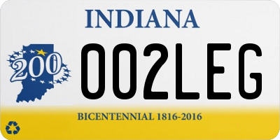 IN license plate 002LEG