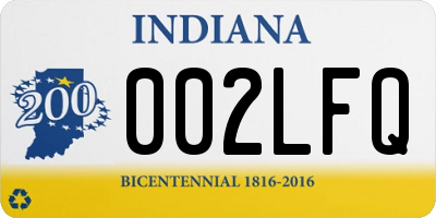 IN license plate 002LFQ