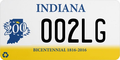 IN license plate 002LG