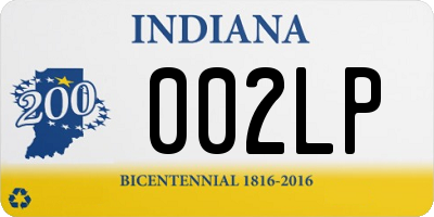 IN license plate 002LP