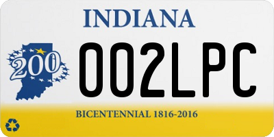 IN license plate 002LPC