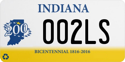 IN license plate 002LS