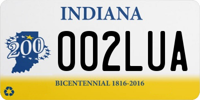 IN license plate 002LUA