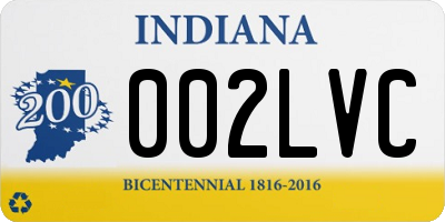 IN license plate 002LVC