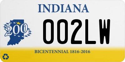 IN license plate 002LW