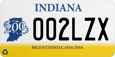 IN license plate 002LZX
