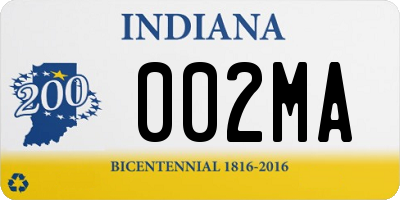 IN license plate 002MA