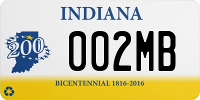 IN license plate 002MB