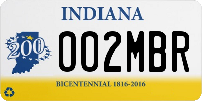 IN license plate 002MBR