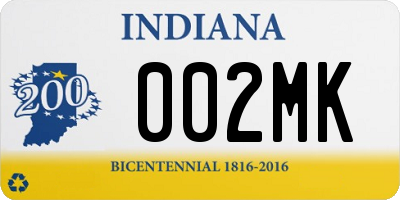 IN license plate 002MK