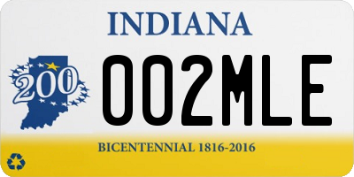 IN license plate 002MLE