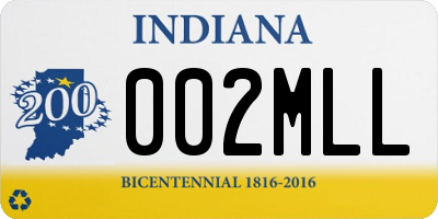 IN license plate 002MLL