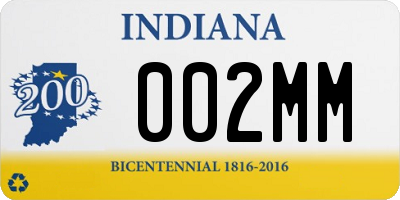 IN license plate 002MM